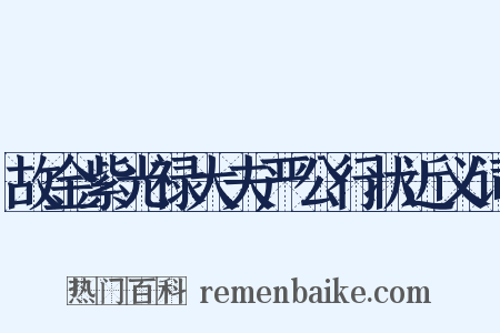 故金紫光禄大夫严公行状近义词是什么意思的图片